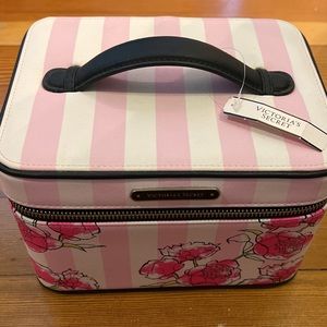 NEW Victoria’s Secret classic pink striped makeup box case